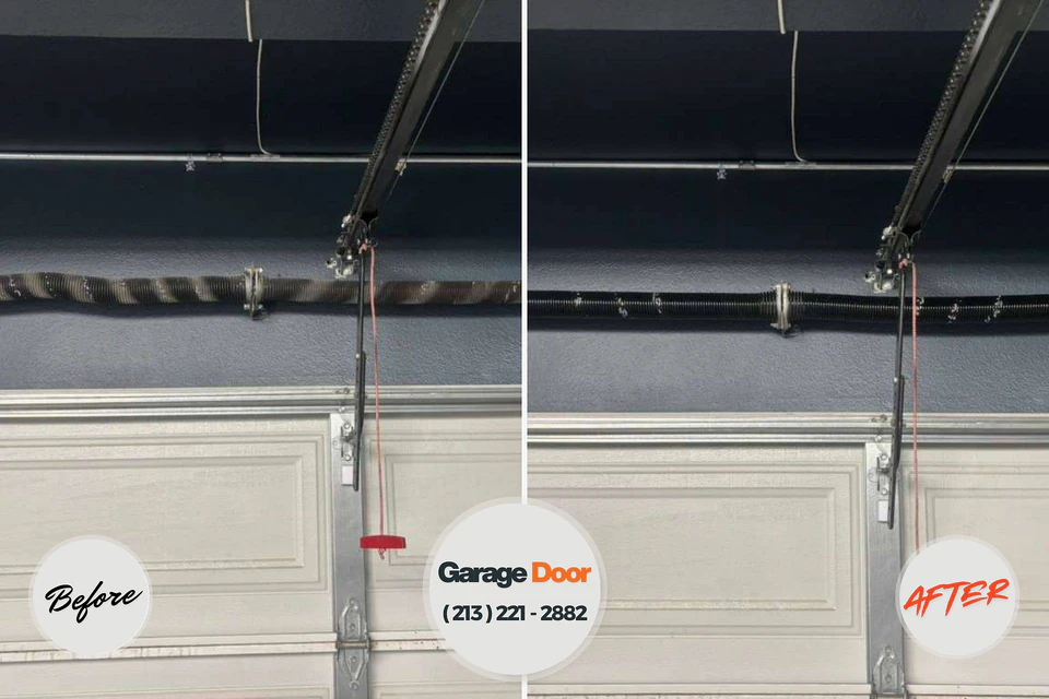 Before and after: garage door repair Craig Beach, OH